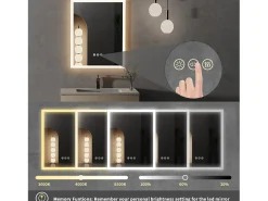 Espejo de baño LED 40x50cm espejo de pared con iluminación antivaho 40x50cm