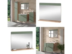 Espejo de baño roble verde/dorado 80.1x12x62 izan