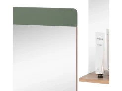 Espejo de baño roble verde/dorado 60x12x62 izan