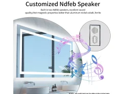 Espejo de baño 160x80cm LED regulable + antivaho + Bluetooth 5.2 + Reloj + 3 colores 4 botones