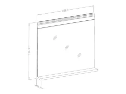 Espejo de diseño OHIO – 83x72 cm – Roble claro con estante integrado