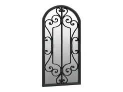 Espejo de jardín hierro negro para uso exterior 70x30 cm ES803817