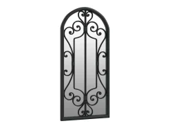 Espejo de jardín hierro negro para uso exterior 100x45 cm ES908157