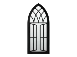 Espejo de jardín hierro negro para exterior 70x30 cm ES949725