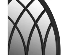 Espejo de jardín negro hierro para exterior 100x45 cm ES529444