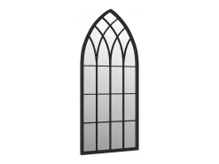 Espejo de jardín negro hierro para exterior 100x45 cm ES529444