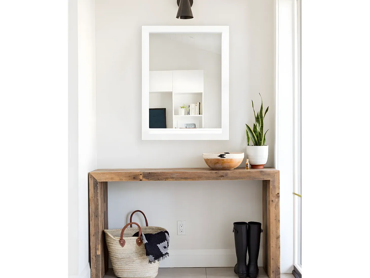 Espejo de madera color blanco de 49x149cm - EIRA BOLD - DECOWOOD