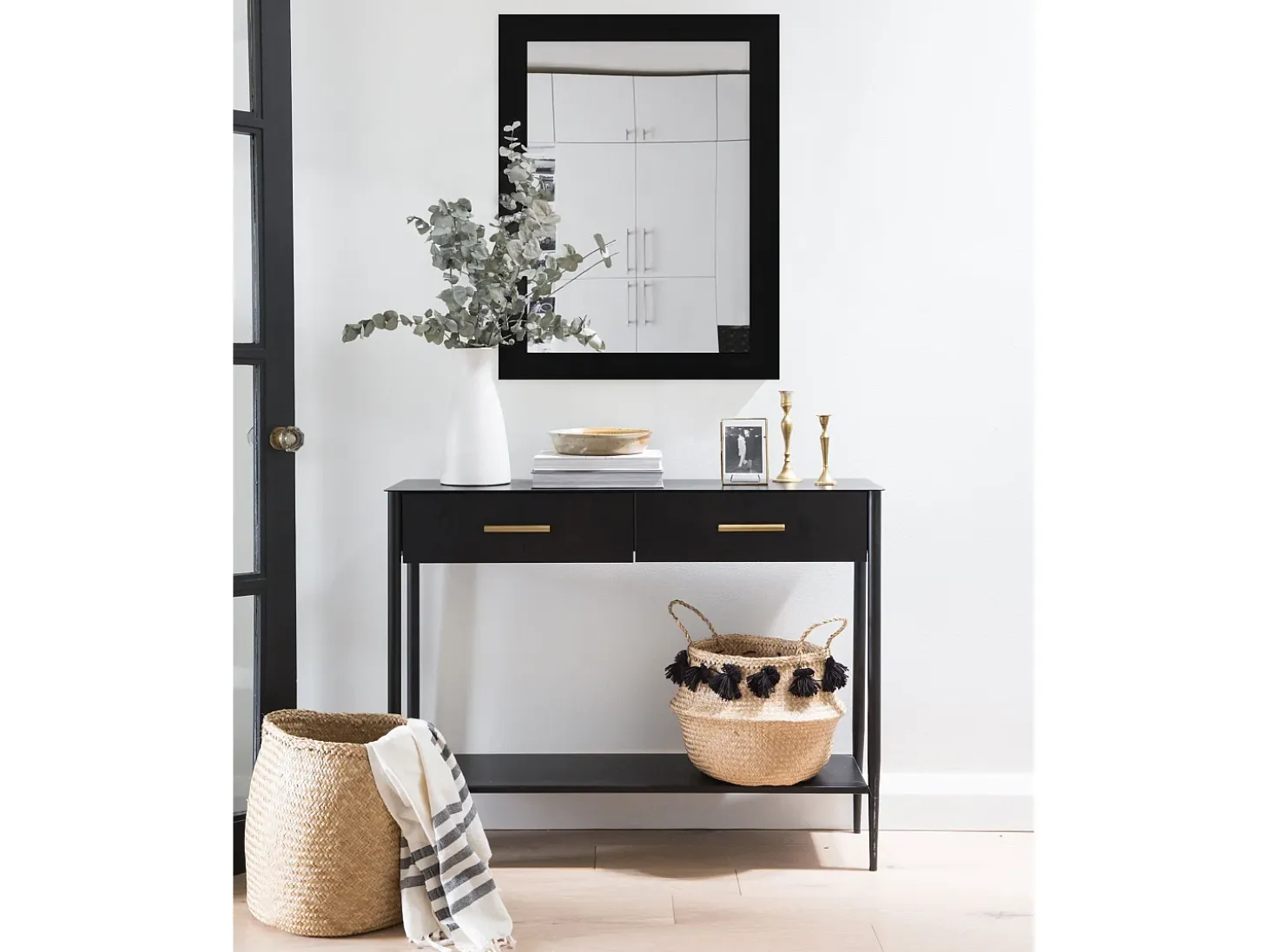 Espejo de madera color negro de 64x84cm - NÜI - DECOWOOD