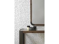 Espejo de madera con cantos de metal 67x113 cm