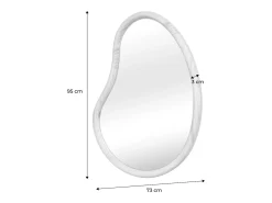 Espejo de madera de abeto decorativo de pared, 95cm natural
