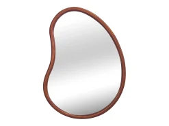 Espejo de madera de abeto decorativo de pared, 65cm nogal