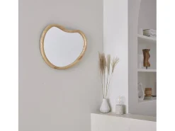 Espejo de madera de abeto decorativo de pared, 65cm natural