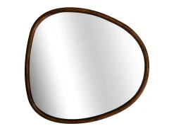 Espejo de madera de abeto decorativo de pared, 55cm nogal