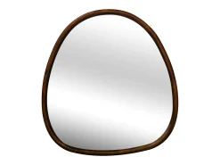 Espejo de madera de abeto decorativo de pared, 55cm nogal