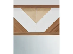 Espejo de madera maciza en tono roble oscuro, natural y blanco de 163x84cm - ZEN - DECOWOOD