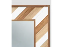 Espejo de madera maciza en tono roble oscuro, natural y blanco de 163x84cm - ZEN - DECOWOOD