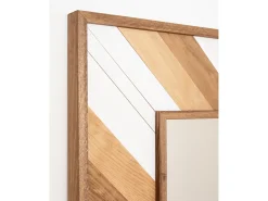 Espejo de madera maciza en tono roble oscuro, natural y blanco de 163x84cm - ZEN - DECOWOOD