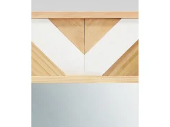 Espejo de madera maciza en tono natural y blanco de 163x84cm - ZAZOO - DECOWOOD