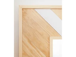 Espejo de madera maciza en tono natural y blanco de 163x84cm - ZAZOO - DECOWOOD