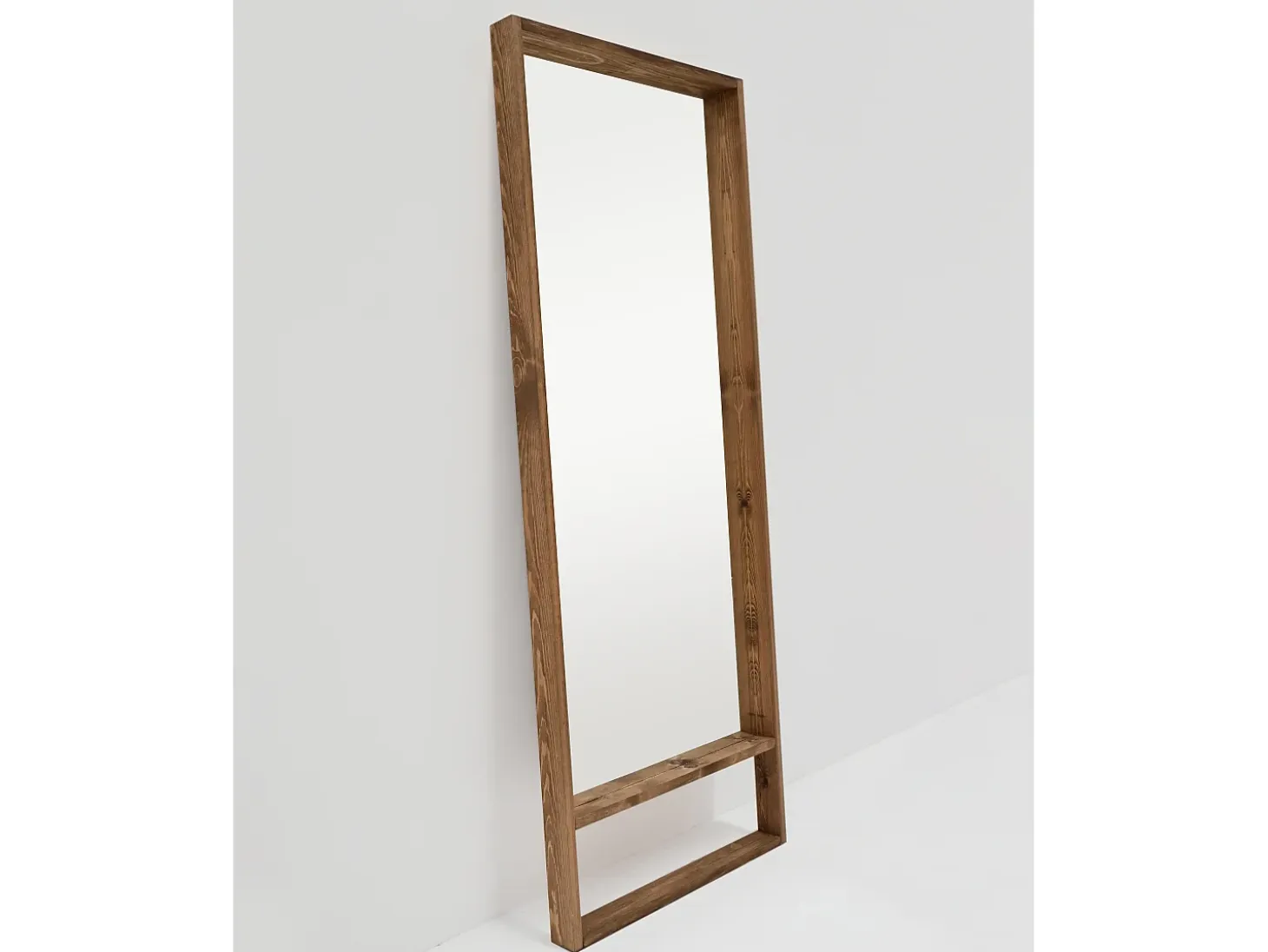Espejo de madera maciza tono roble oscuro de 160x60cm - WALLS - DECOWOOD