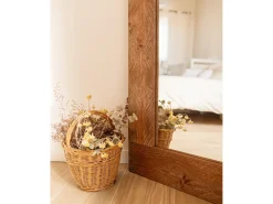 Espejo de madera maciza tono roble oscuro de 165x65cm - IZAL - DECOWOOD