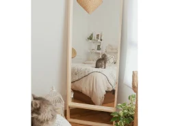 Espejo de madera maciza tono natural de 160x80cm - WALLS - DECOWOOD