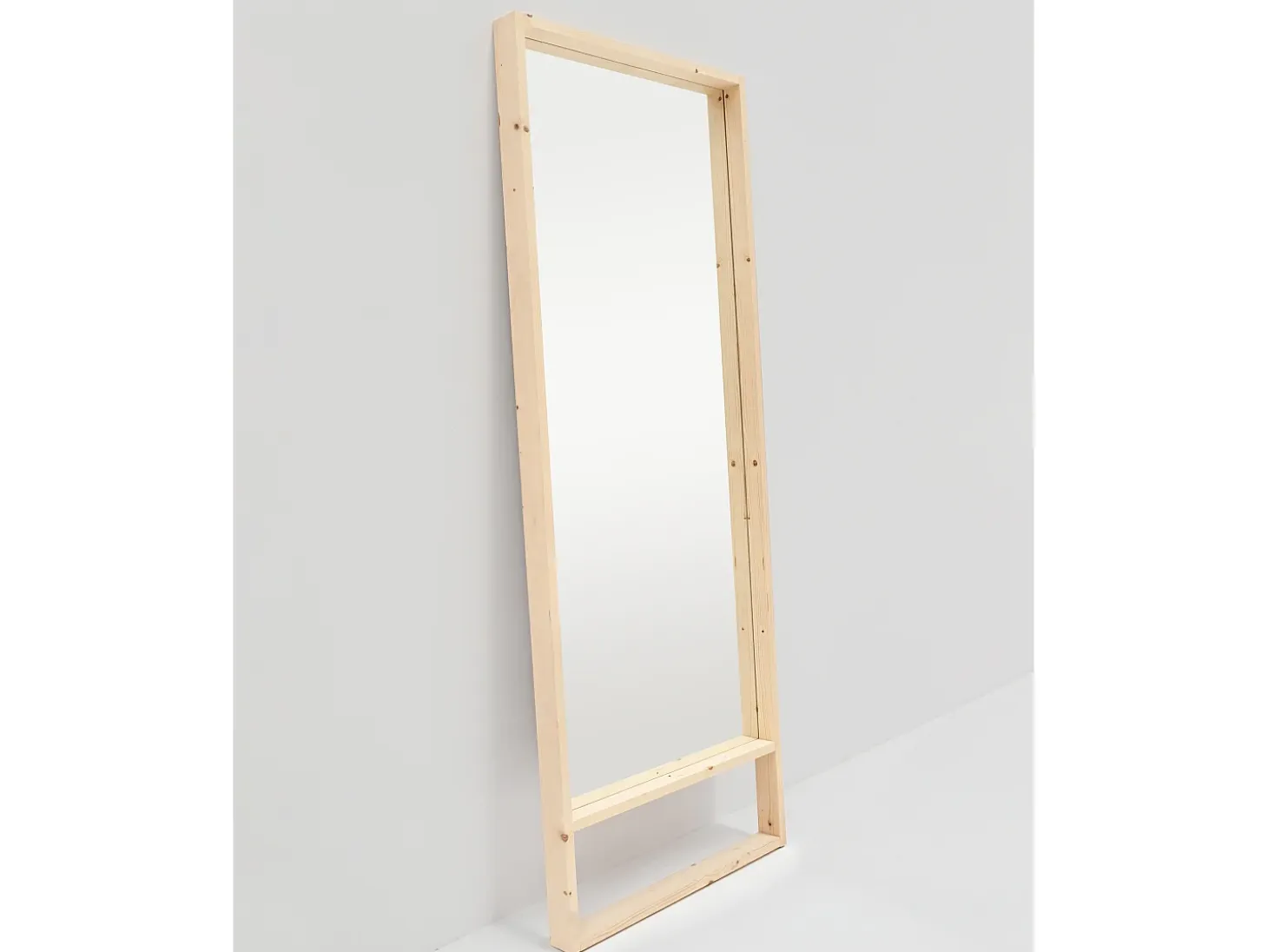 Espejo de madera maciza tono natural de 160x80cm - WALLS - DECOWOOD
