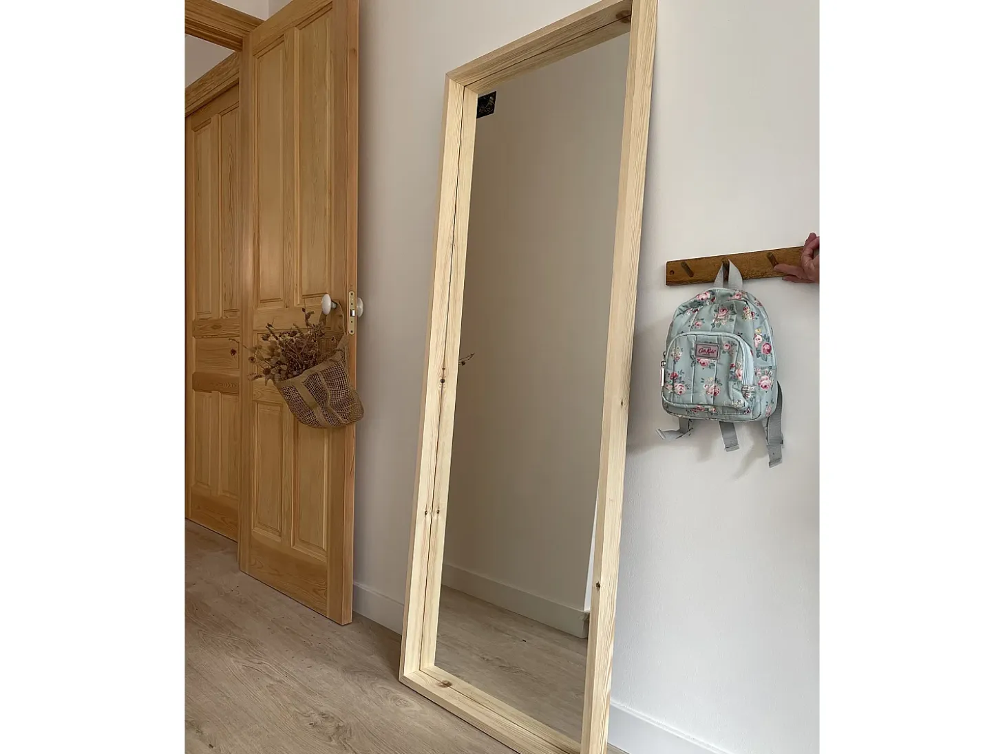 Espejo de madera maciza tono natural de 160x60cm - WALLS - DECOWOOD