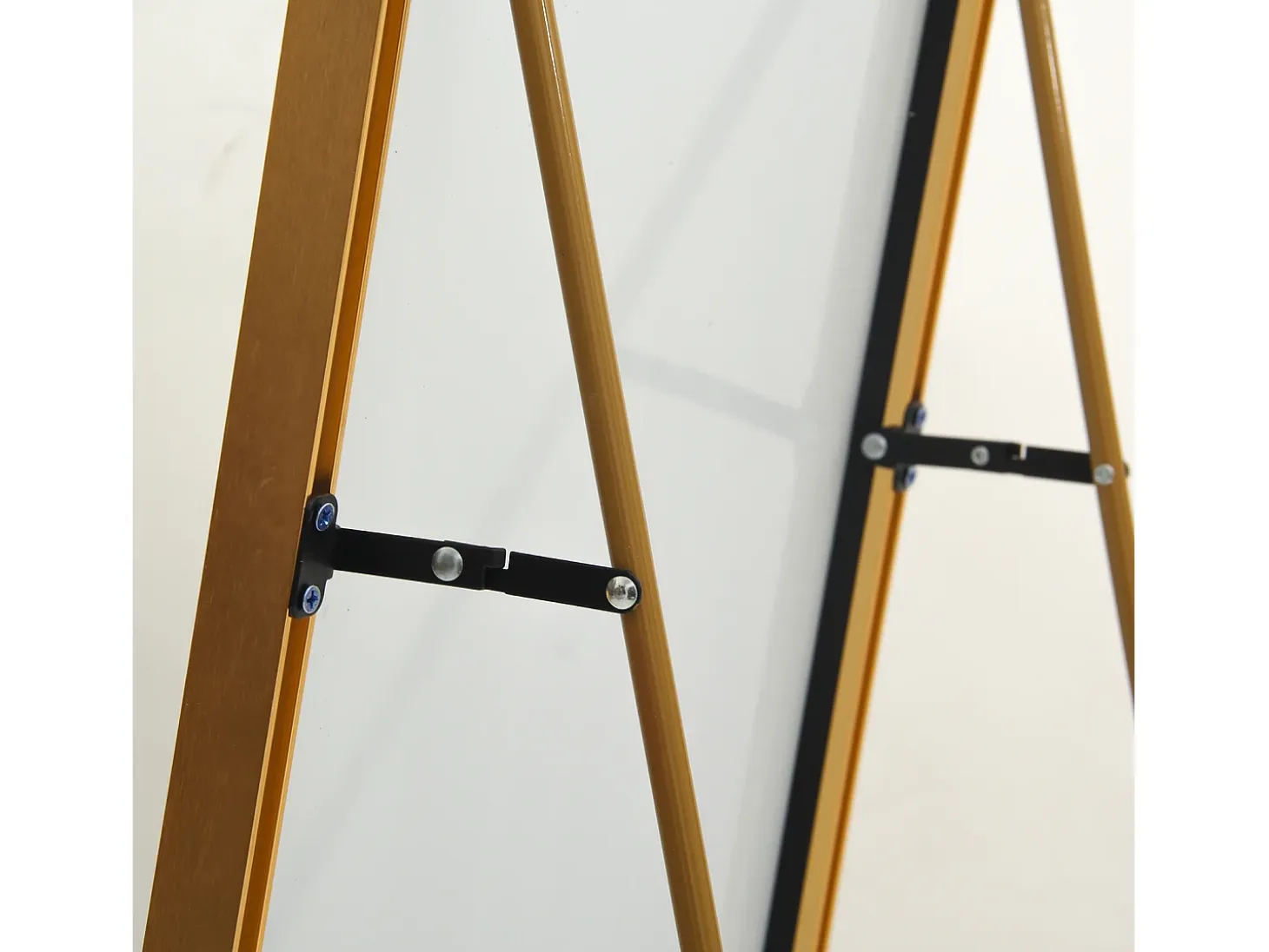 Espejo de maquillaje en vidrio templado, marco de aleación de aluminio, rectangular 162*53 cm, dorado