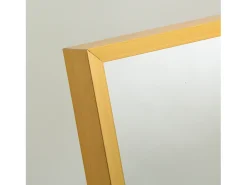 Espejo de maquillaje en vidrio templado, marco de aleación de aluminio, rectangular 162*53 cm, dorado
