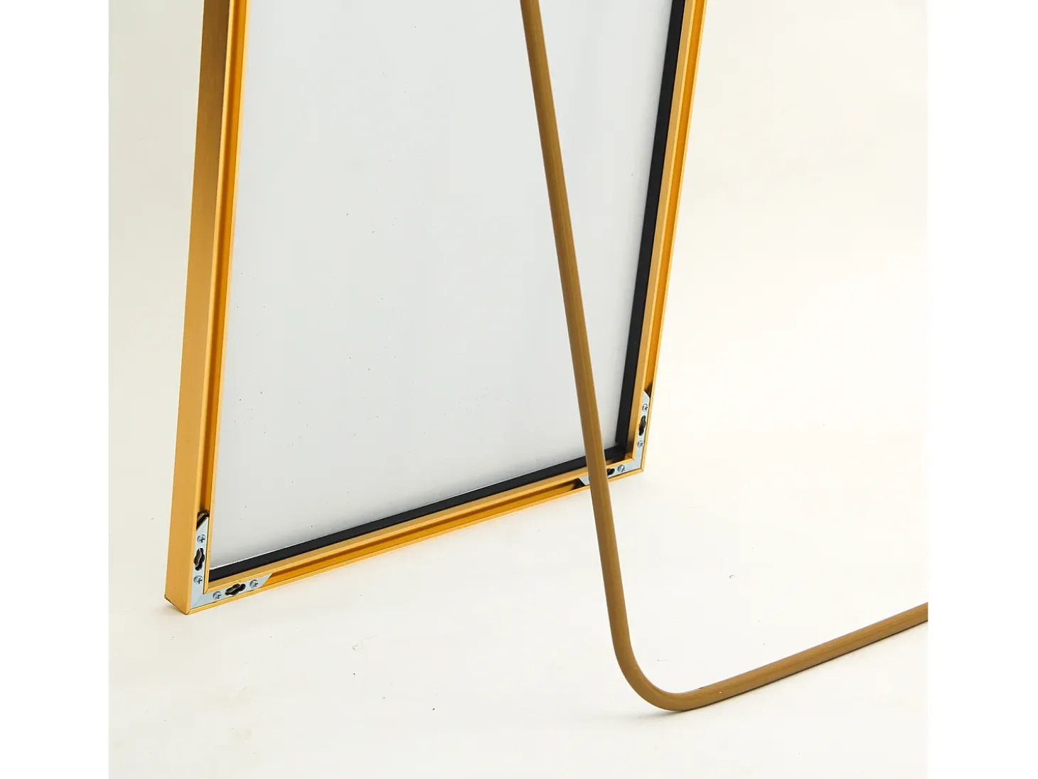 Espejo de maquillaje en vidrio templado, marco de aleación de aluminio, rectangular 162*53 cm, dorado