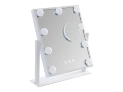 Espejo de maquillaje iluminado NETTLIFE Hollywood Mirror - Espejo de tocador con 9 LED, espejo cosmético pequeño con luz giratoria de 3 modos