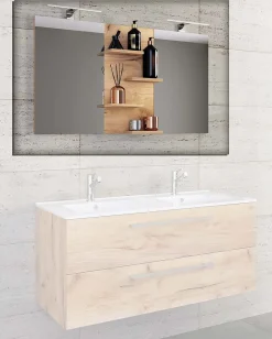 Espejo de muebles de baño Budasi Roble de miel 0