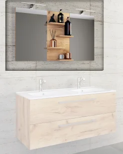 Espejo de muebles de baño Budasi Roble de miel 0