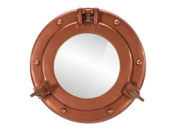 Espejo de ojo de buey de pared aluminio y vidrio Ø23 cm ES836402