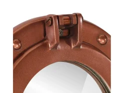 Espejo de ojo de buey de pared aluminio y vidrio Ø23 cm ES836402