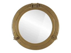 Espejo de ojo de buey de pared aluminio y vidrio Ø50 cm ES705077