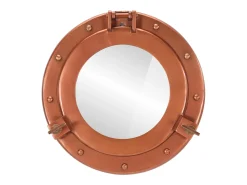 Espejo de ojo de buey de pared aluminio y vidrio Ø30 cm ES348653