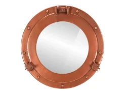Espejo de ojo de buey de pared aluminio y vidrio Ø38 cm ES332883