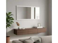 Espejo de pared Alice horizontal blanco mate 51x96,6x1,9 cm