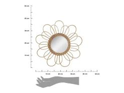 Espejo de pared Atmosphera flor madera Ø38x2,8 cm