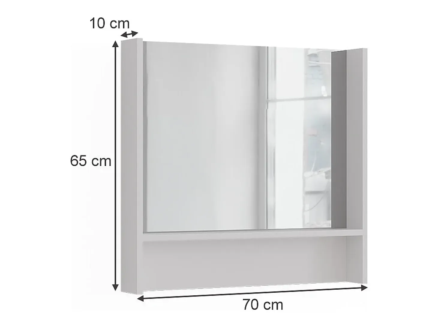 Espejo de pared blanco 70x10x65 sherry