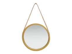Espejo de pared con correa dorado 40 cm ES230255