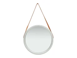 Espejo de pared con correa 50 cm Plata