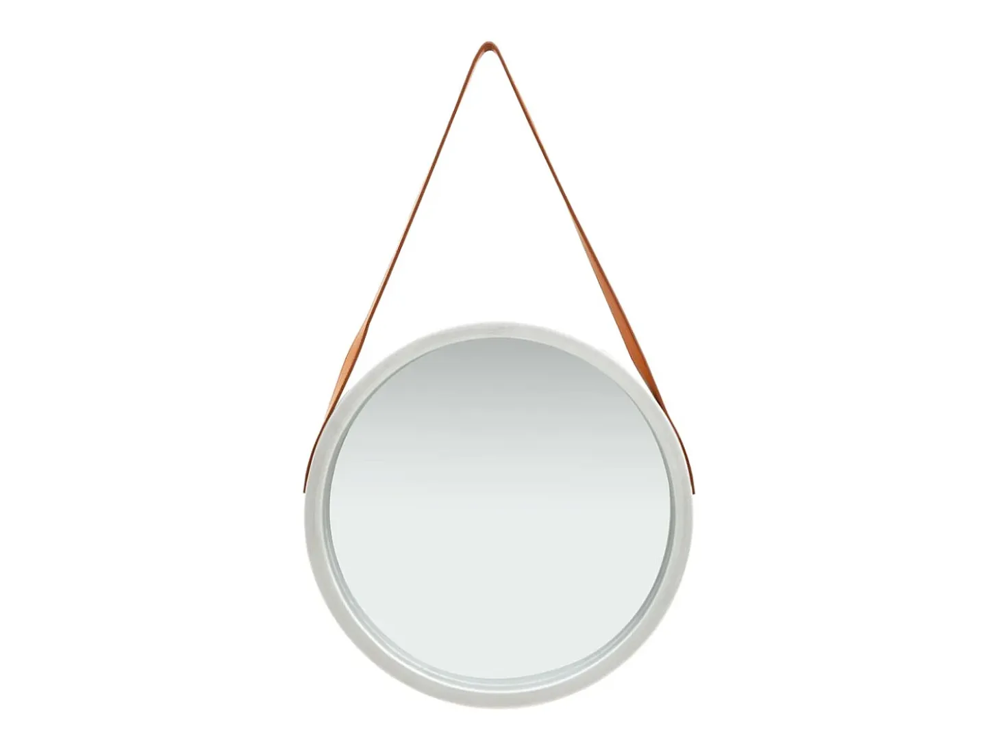 Espejo de pared con correa 50 cm Plata