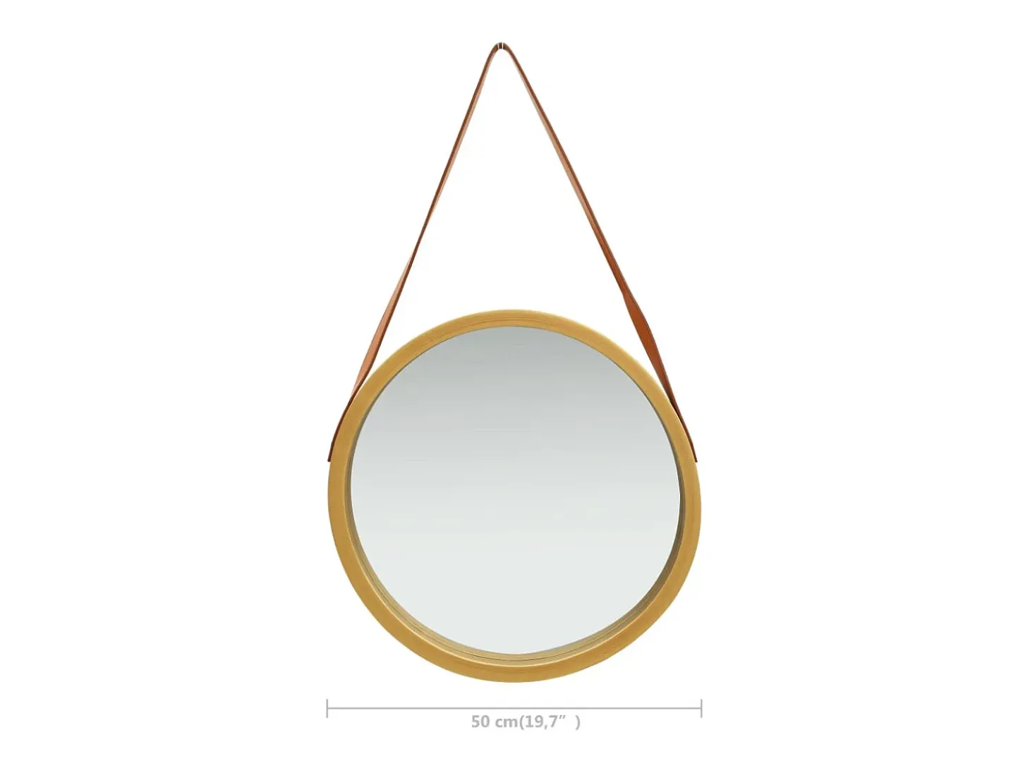 Espejo de pared con correa 50 cm Oro