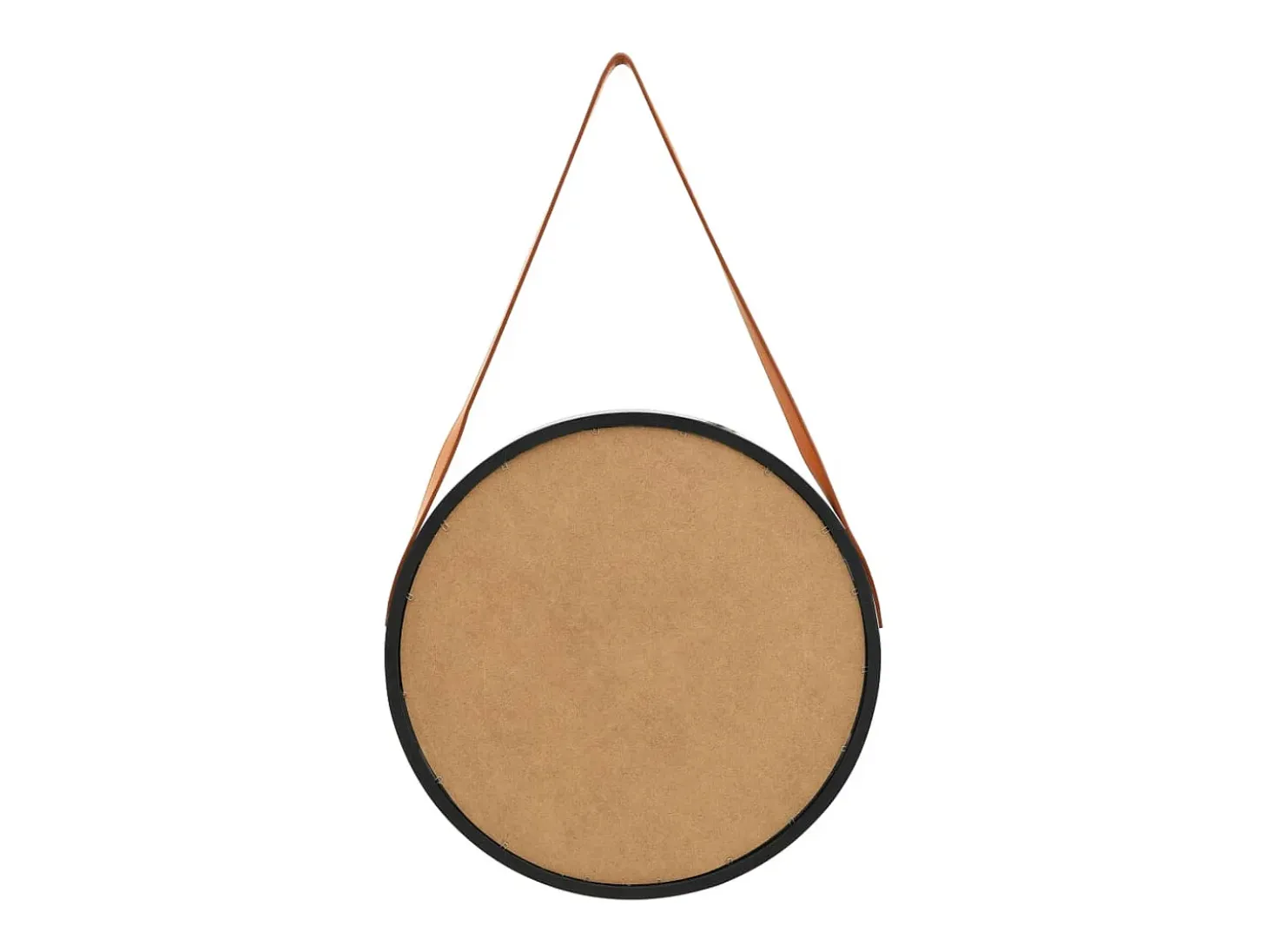 Espejo de pared con correa negro 50 cm ES867831