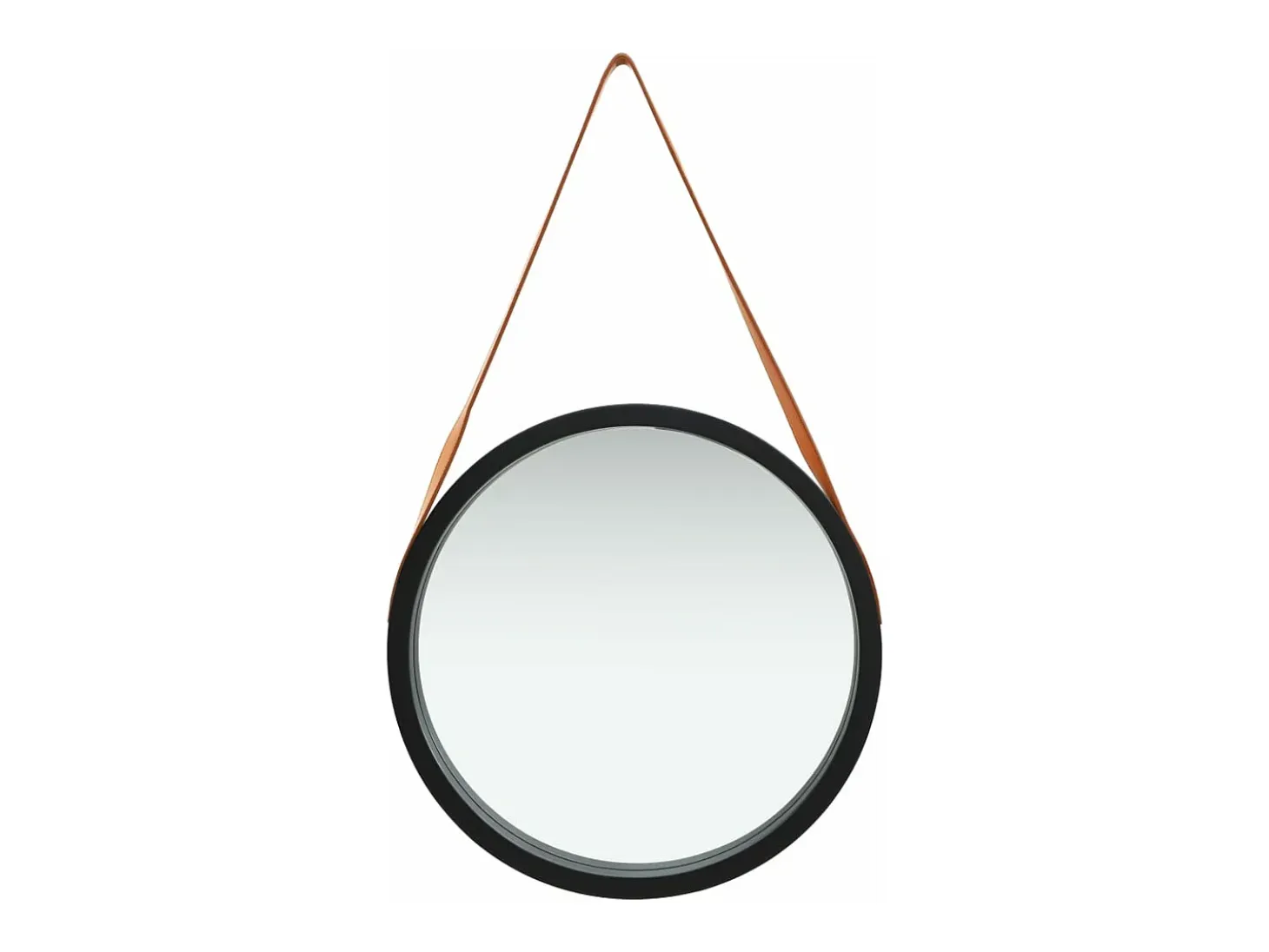 Espejo de pared con correa negro 50 cm ES867831
