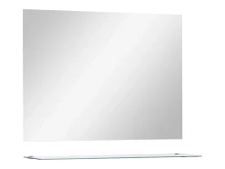 Espejo de pared con estante de vidrio templado 80x60 cm ES966737