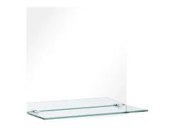 Espejo de pared con estante de vidrio templado 40x40 cm ES554294